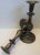 Gray Pair of Tall Pewter Candlesticks in the Colonial Style For Sale - Image 8 of 9