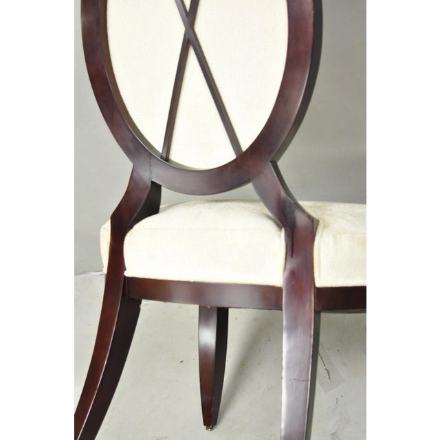 Barbara Barry for Baker Oval X-Back Mahogany Stain Dining Chairs - Set of 6 For Sale - Image 17 of 18