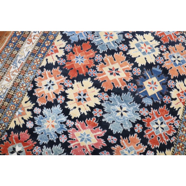 Vintage Zabihi Collection Inspired Turkish Azari Caucasian Snowflake Rug For Sale - Image 12 of 12
