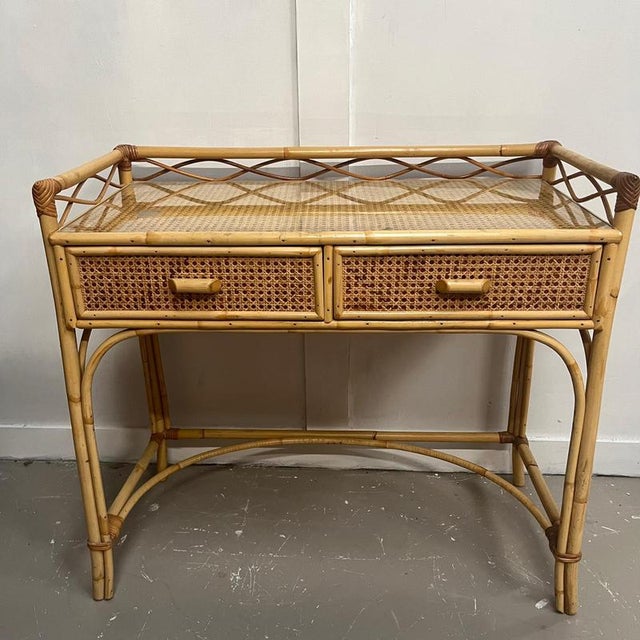 Bamboo Dressing Table with Gallery Top For Sale - Image 6 of 8