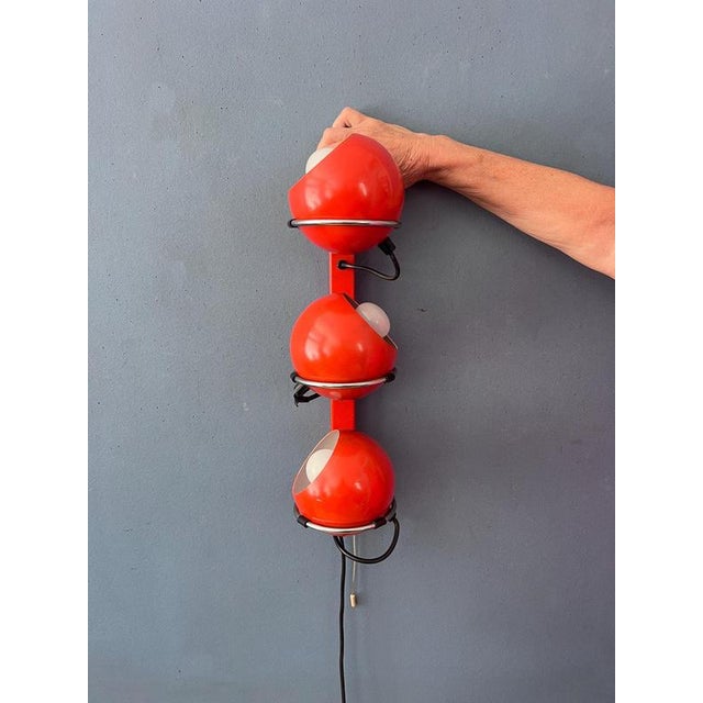 Metal Mid-Century Modern Space Age Eyeball Wall Lamp For Sale - Image 7 of 13