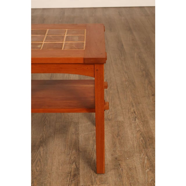 Stickley Mission Collection Pair Of Cherry Tile Top End Tables For Sale - Image 10 of 18