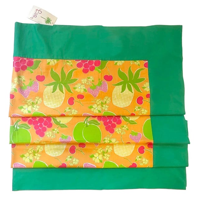 Figurative Circa 20th Century Palm Beach Lilly Pulitzer Pink & Green Square Table Topper For Sale - Image 3 of 5