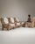 A bold pair of armchairs showcasing the strong geometric forms of the Brutalist movement. The solid oak frames emphasize...