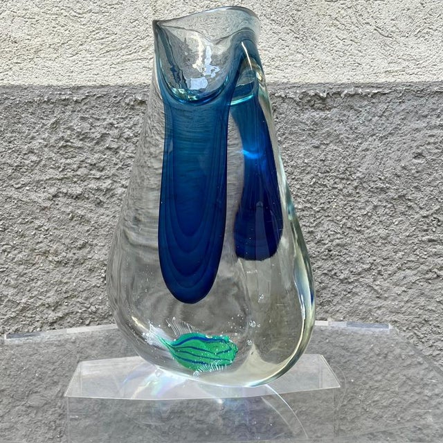 1960s Glass Aquarium Vase attributed to Flavio Poli, Murano, Italy, 1960s For Sale - Image 5 of 18