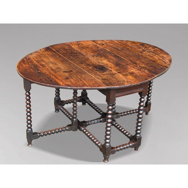 Antique Charles II Oak Gateleg Table, 1680 For Sale - Image 11 of 11