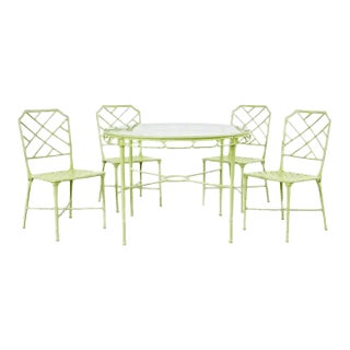 20th Century Brown Jordan Faux Bamboo Calcutta Garden Dining Set For Sale