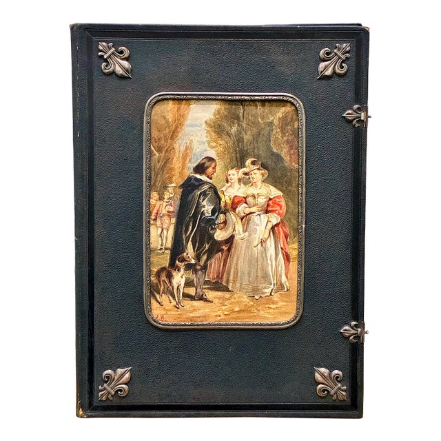 Royal 60th Anniversary Presentation Portfolio With Watercolor and Silver Mounts For Sale