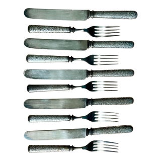 1880 Pairpoint Silver Plate Flatware Set- 10 Pieces For Sale