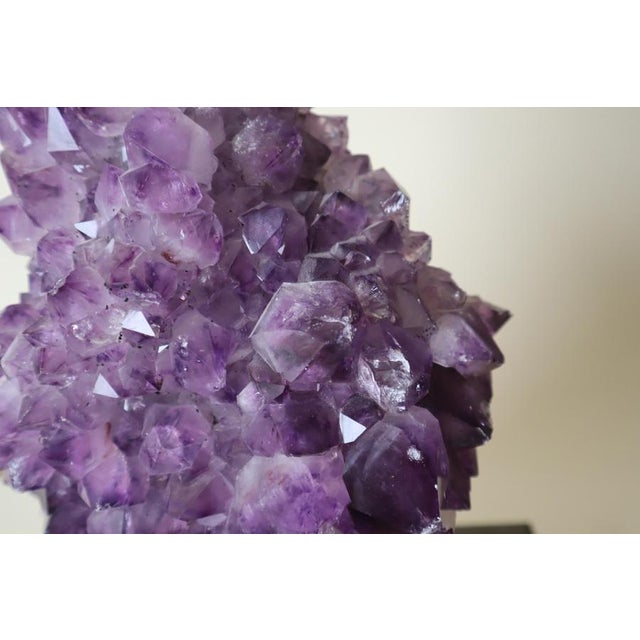 Amethyst Table Lamp in Brass with Silk Lampshade, 1970s For Sale - Image 3 of 18