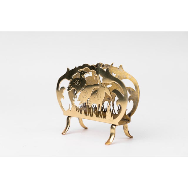 Metal Art Nouveau Brass Napkin Holder, Vienna, Austria, 1910s For Sale - Image 7 of 9