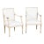 Pair, White Swedish Gustavian Armchairs, 19th Century For Sale