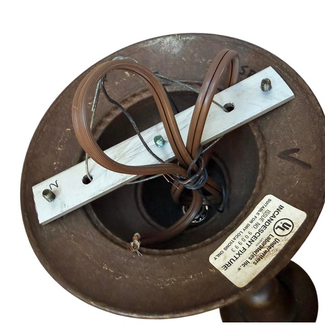 Metal Vintage Halophane Hanging Pendant Light Fixtures - Pair For Sale - Image 7 of 10