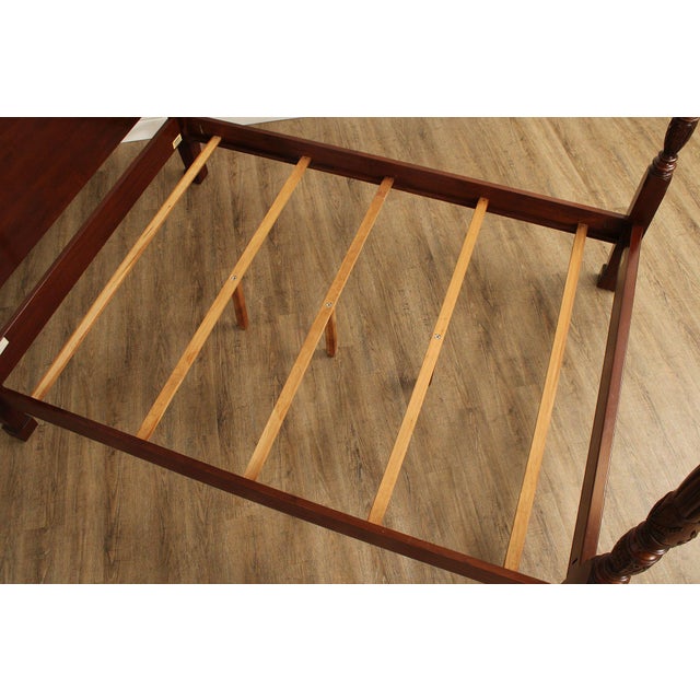 Ethan Allen 'Georgian Court' Cherry Rice Carved Queen Size Poster Bed For Sale - Image 15 of 18