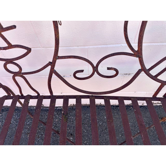1980s John Risley Style Inspired Man and Woman Pop Art Iron Bench For Sale In San Francisco - Image 6 of 18
