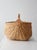 Mid 20th Century Vintage Wicker Buttocks Basket With Floral Trim For Sale - Image 5 of 17
