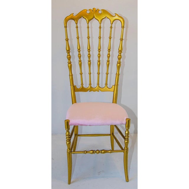 1960s Vintage Gilt Wood Chiavari Side Chair For Sale - Image 4 of 13
