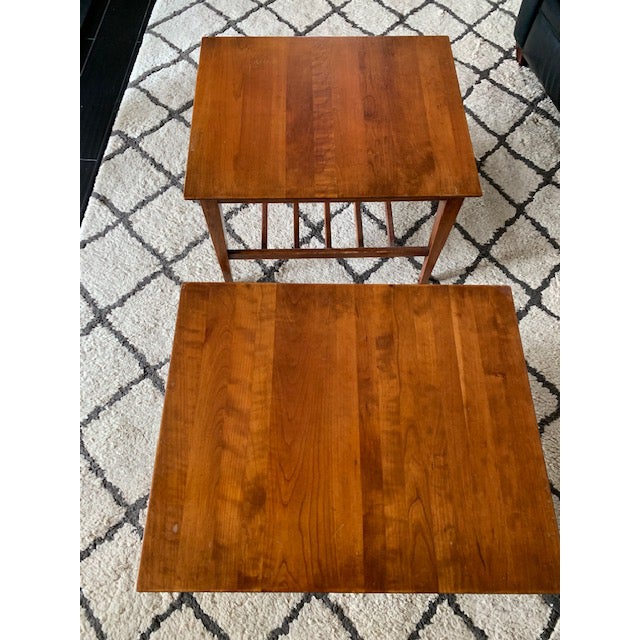 MidCentury Willett Low Cherry End Tables a Pair Chairish