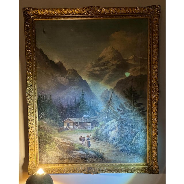 Gray European School, Rural Landscape, 1800s, Oil on Canvas, Framed For Sale - Image 8 of 9