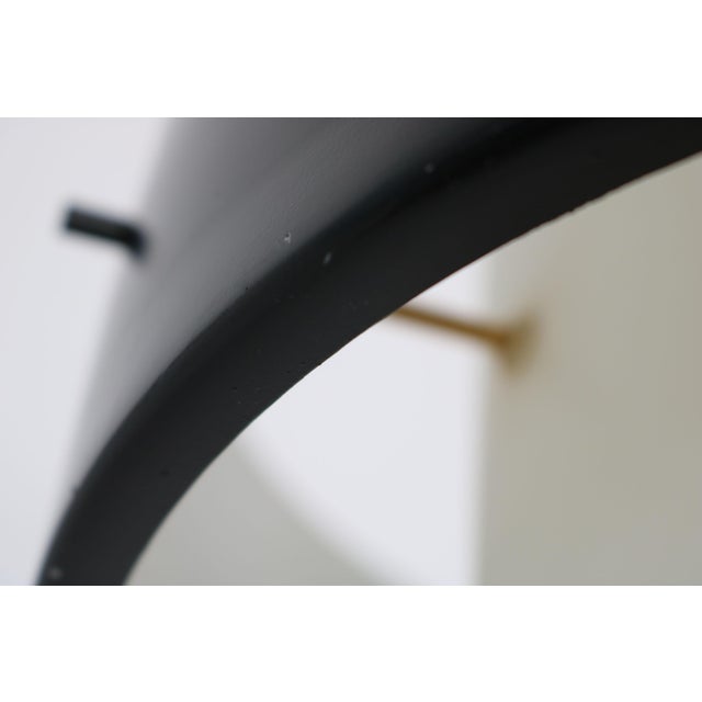 Pendant Light inSatin Glass with Black Painted Aluminum Ring from Stilnovo, 1950s For Sale - Image 12 of 15