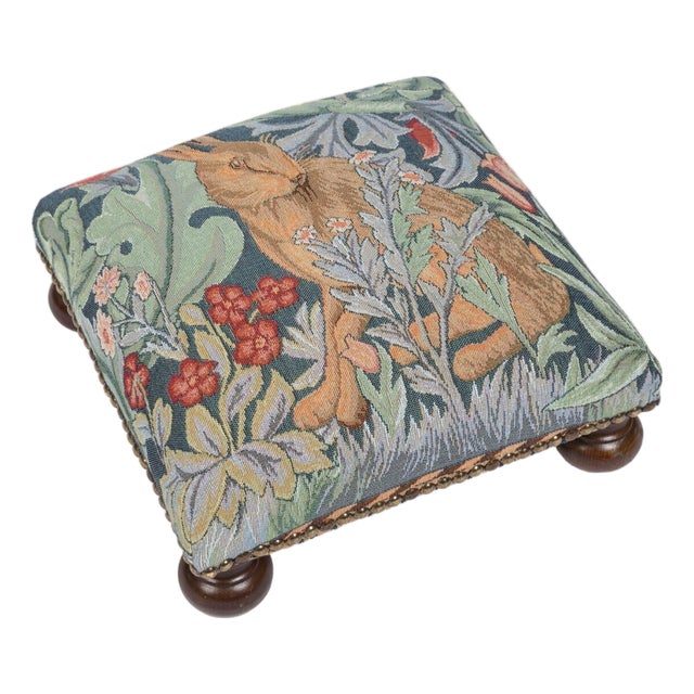 Morris Hare Right Tapestry Footstool For Sale