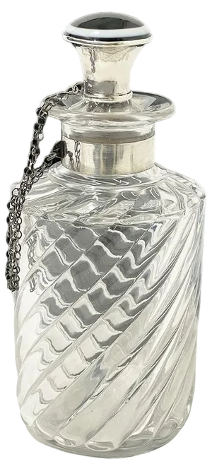 Dutch Glass Bottle with Silver Stopper by Manikus and Verhoef, 1890s