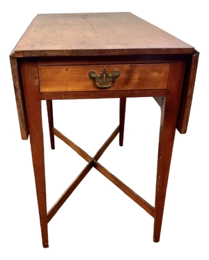 Antique American Cherry Dropleaf Pembroke Table With Cross Stretcher Base