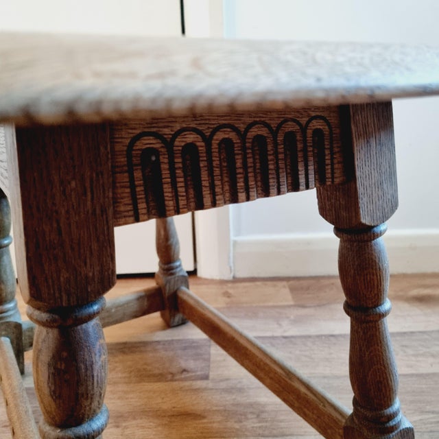 Vintage Stripped Oak Dropleaf Coffee Table For Sale - Image 5 of 9
