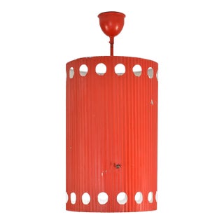 Original Mathieu Matégot "Java" Pendant in Red Lacquer, 1950s For Sale