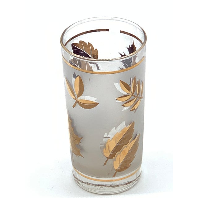 1960s 1960s Libbey Golden Foliage Drink Carrier, Ice Bucket and 8 Glasses For Sale - Image 5 of 6