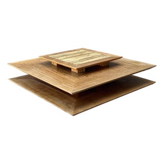 Vintage Stacked Rattan Coffee Table For Sale