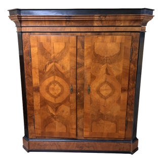 Veneered Cabinet with Picture Inlaid For Sale
