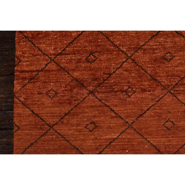 Gabbeh Rug 6'8'' X 9'7'' Red Wool Contemporary Hand-Knotted Carpet For Sale - Image 9 of 12