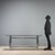 1980s console table featuring a sleek and modern design. The base is made of chromed tubular steel, while the rectangular...