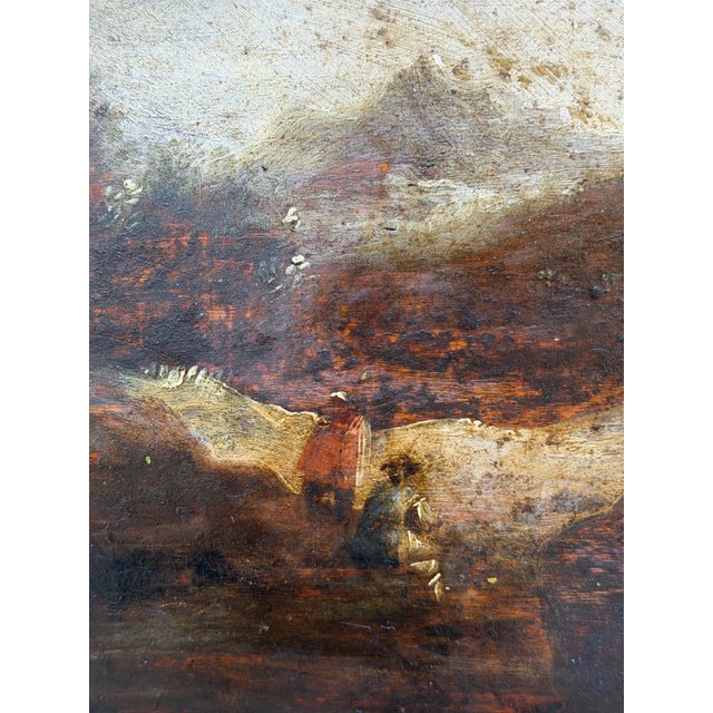 Rural Landscape with Figures, Oil on Canvas, 18th Century For Sale - Image 4 of 7