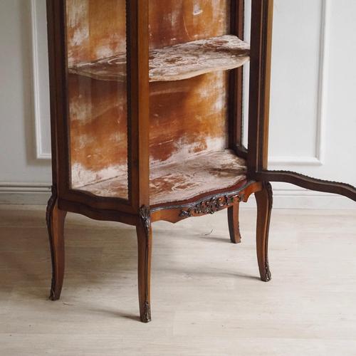 Metal Tall Louis XV Style Display Cabinet with Marble Top, France, 1900s For Sale - Image 7 of 18