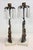 Pair of Antique Ornate Figural Brass Marble Crystal Girandole Candle Holders For Sale - Image 11 of 13