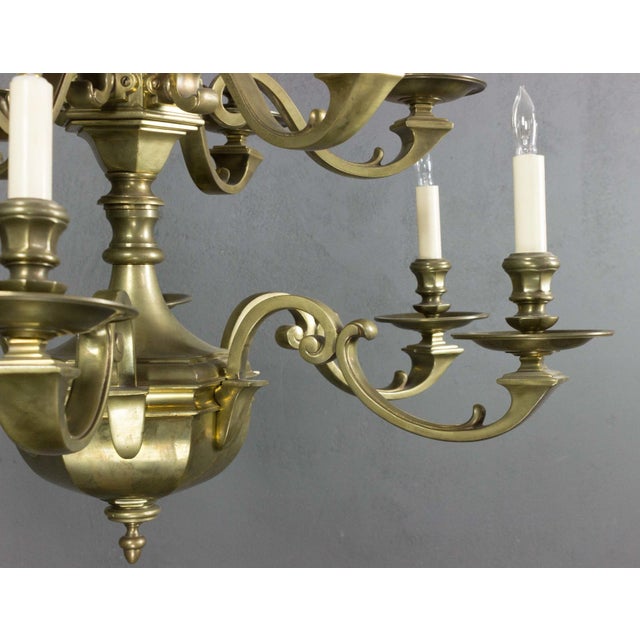 French 1940's Bronze Chandelier With Twelve Arms For Sale - Image 10 of 13