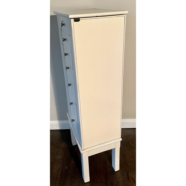 Contemporary Standing Jewelry Armoire With Side Doors, 6 Drawers & Top Storage. By Nathan For Sale - Image 3 of 10