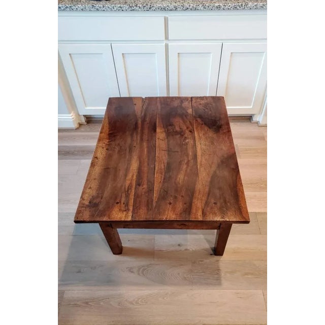 Rustic Rustic Country European Antique Fruitwood Low Table For Sale - Image 3 of 11