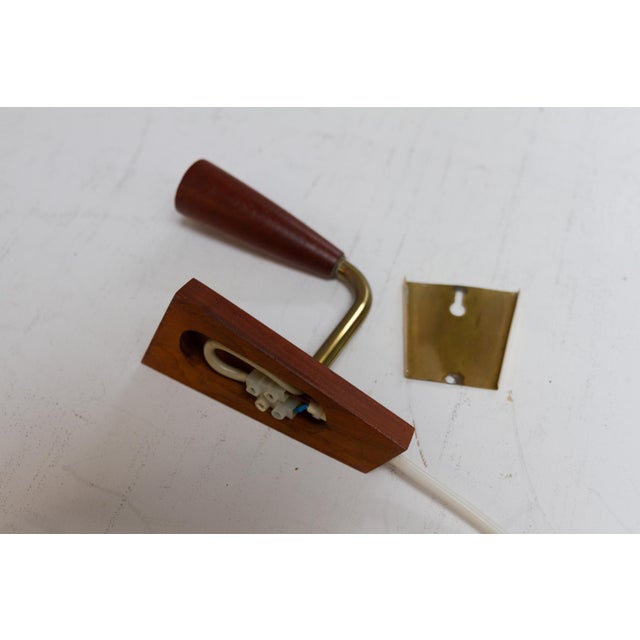 Mid-Century Danish Teak Hallway Mirror and Sconce, 1950s, Set of 2 For Sale - Image 6 of 18