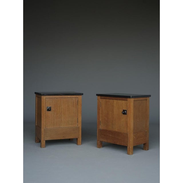 A rare pair of bedside cabinets or nightstands by the Dutch architect and furniture designer Henk Wouda (1885-1946). The...