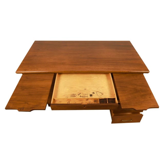 1970s 1970s Mid-Century Walnut Large Executive Desk For Sale - Image 5 of 10