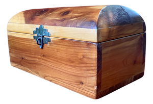 Vintage Cedar Wooden Keepsake Chest With Locking Latch, 8"