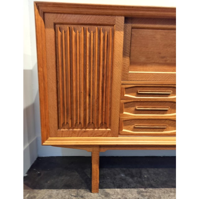 1960s Mid Century Scandinavian Danish Brutalist Oak Sideboard by Henning Kjaernulf For Sale - Image 5 of 11