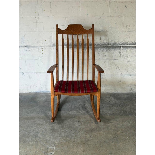 Mid-Century Modern In Style of Eg Møbler Razorblade Oak Rocking Chair Danish Mid-Century Modern 1960s For Sale - Image 3 of 10