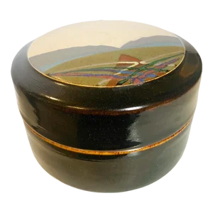 1970s Vintage Studio Pottery Lidded Box, Signed