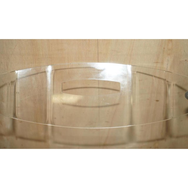 Metal and Acrylic Glass Folding Desk Chair with Swing Back For Sale - Image 6 of 18