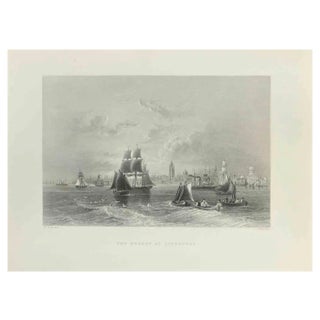 J.C. Armytage, The Mersey at Liverpool, Etching, 1845 For Sale