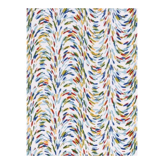 The House of Scalamandré Fountain Embroidery Fabric, Tropical Blue For Sale